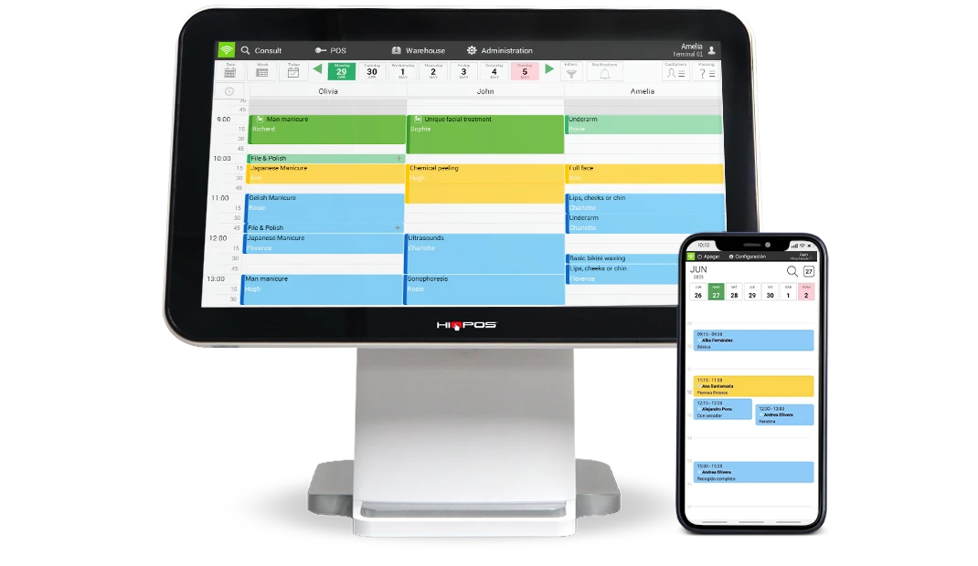 TPV con agenda digital